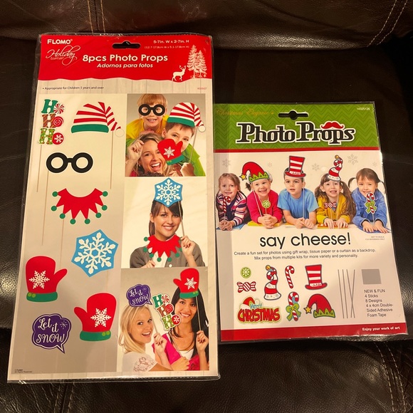 4~Funny Holiday Themed Photo Booth Props Parties Christmas Fun Photo Kit Of 32 - Picture 3 of 11